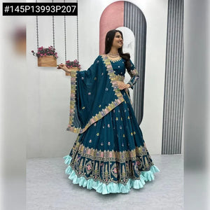 Trending Pure Vichitra Lehenga - Heavy Embroidery for Festive & Bridal Wear