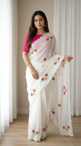 Trending Rangoli Saree - Handwork Cutdana & Khatali Butta for Women