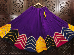 Trending Rayon Cotton Skirt - Multi Patchwork Heavy Flair for Festive Wear