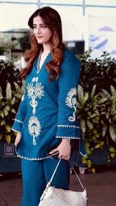 Trending Rayon Kurti Plazzo Set - Elegant Embroidery Work for Women