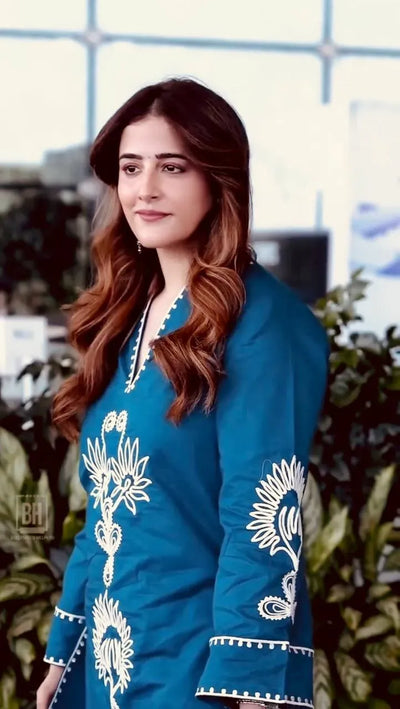 Trending Rayon Kurti Plazzo Set - Elegant Embroidery Work for Women