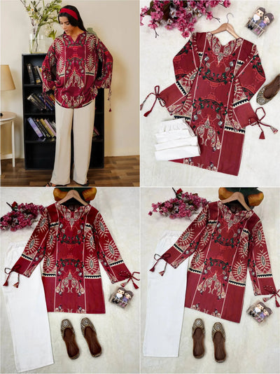 Trending Rayon Kurti Plazzo Set - Fully Stitched Ethnic Wear