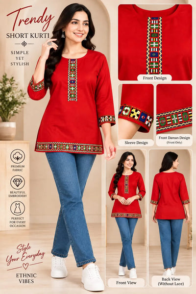 Trending Rayon Short Kurti - Embroidered Festive Wear for Navratri