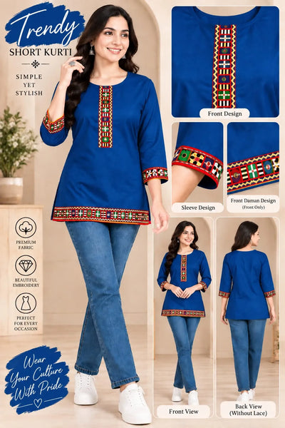 Trending Rayon Short Kurti - Embroidered Festive Wear for Navratri
