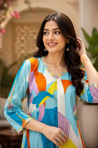 Trending Rayon Slub Kurti Set - Elegant Festive Wear for Women