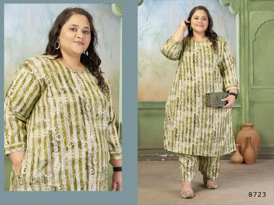 Trending Riyon Print Kurti Set - Comfortable Plus Size Co-ord for Women