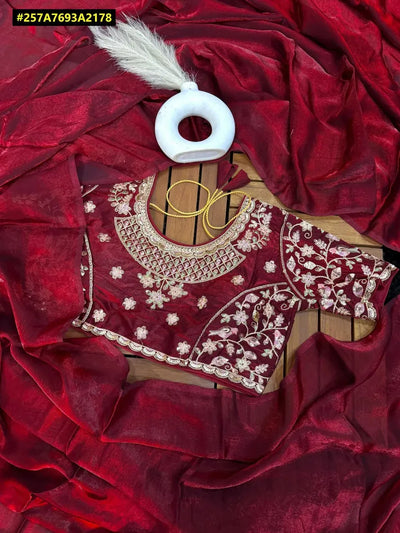 Trending Sequence Work Saree - Soft Georgette with Stitched Blouse for Festive Wear