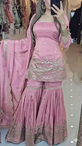 Trending Silk Sharara Set - Heavy Embroidery for Festive Wear