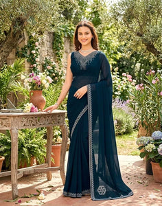 Trending Simmar Silk Saree - Elegant Siroski Diamond Work for Festive Wear