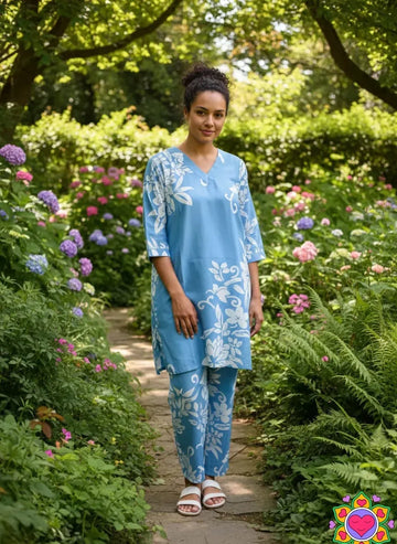 Trending Slub Cotton Kurti Set - Vibrant Printed Design for Women