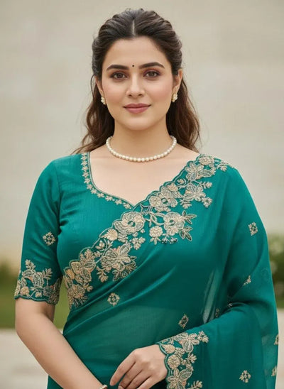 Trending Soft Fendy Chiffon Saree - Elegant Embroidery for Party Wear