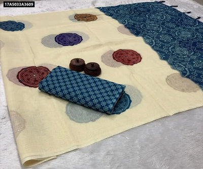 Trending Soft Spun Cotton Saree - Ikkat Digital Print for Festive Wear