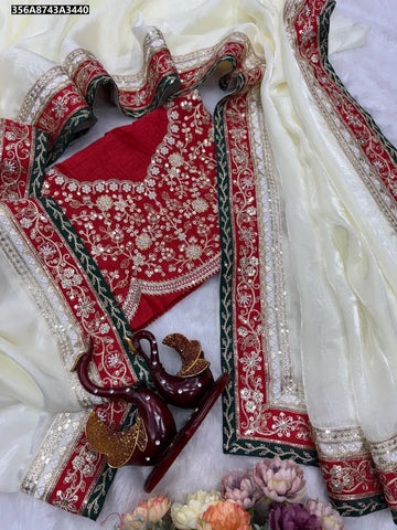 Trending Space Silk Saree - Dual Sequence & Cording Work for Party Wear