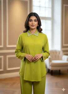 Trending Stone Embellished Cord Set - Luxe Partywear for Women