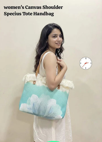 Trending Summer Vibe Canvas Tote Bag - Large Capacity & Washable for Women