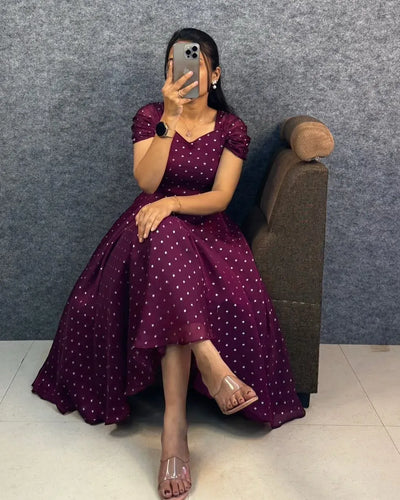 Trending Tissue Midi Gown - Designer Party Wear with Jari Butti Work