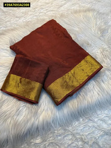 Trending Viscose Crepe Silk Saree - Self Weaving Design with Running Blouse for Festive & Party Wear