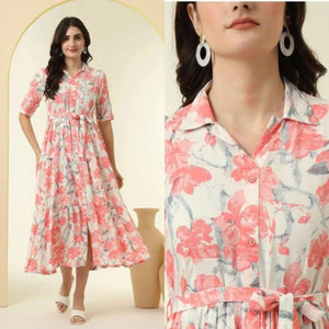 Trending Western Kurti with Belt - Digital Print for Women