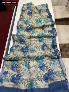 Trendy Floral Digital Linen Saree for Women | Everyday Elegance & Ethnic Wear Online