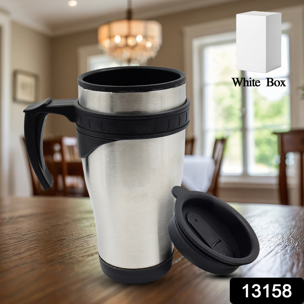 Stainless steel vacuum insulated coffee cup with lid & handle