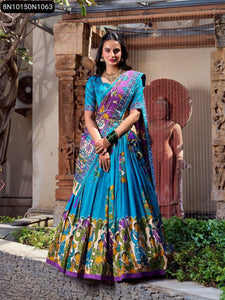 Tussar Silk Kalamkari Print Lehenga Choli for Women | Festive & Wedding Wear