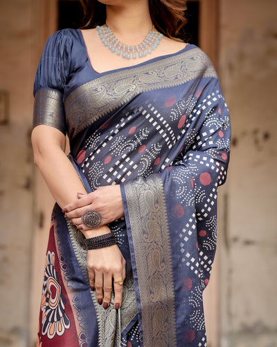 Tussar Silk Saree Bandhani Print for Women | Festive Wear