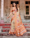 Tussar Silk Saree Floral Digital Print for Women | Festive & Cultural Wear