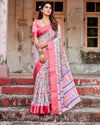 Tussar Silk Saree Floral Digital Print for Women | Festive & Wedding Wear