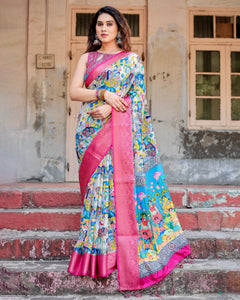 Tussar Silk Saree Hand-Painted Folk Art for Women | Festive Wear