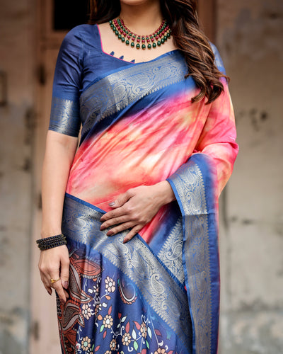 Tussar Silk Saree Ombre Digital Print for Women | Festive & Wedding Wear