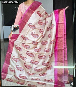 Tussar Silk Temple Design Saree for Women | Festive & Ethnic