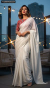 Two-Tone Crushed Silk Saree for Women | Designer Blouse Festive & Party Wear Ethnic Online