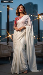 Two-Tone Crushed Silk Saree for Women | Designer Blouse Festive & Party Wear Ethnic Online