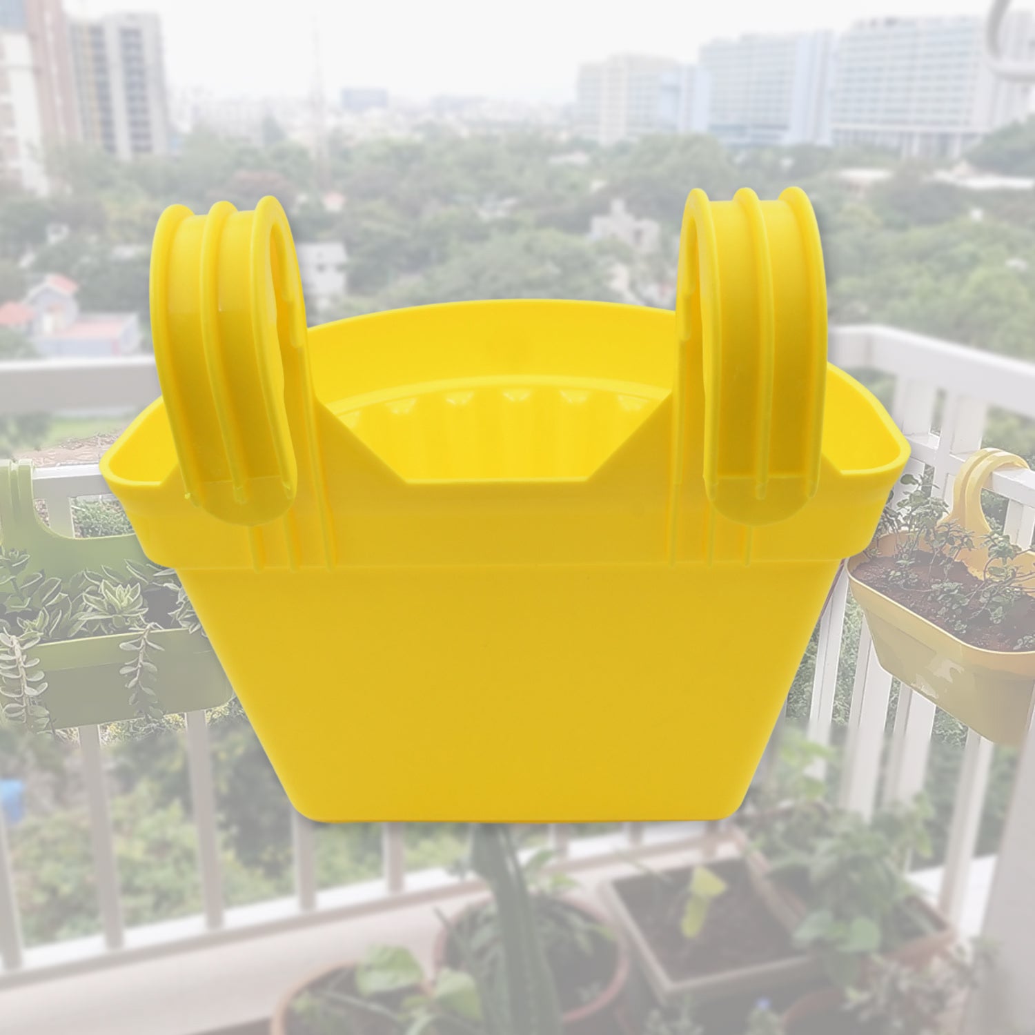 3642 Multicolor Hanging Plastic Planters Orchid Relling For Plantation Planters For Balcony And Home Gardening Indoor Outdoor (1 Pc )