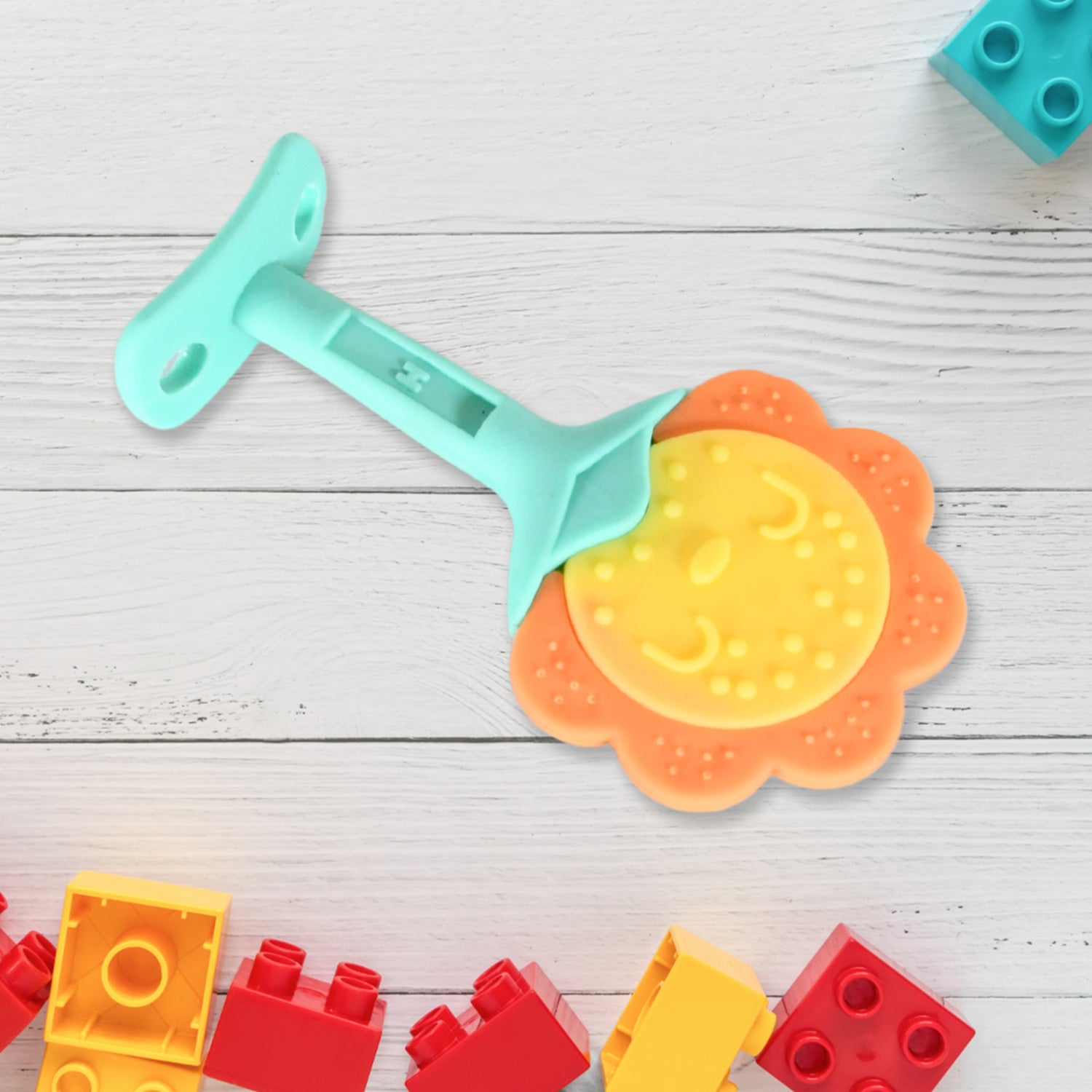 Baby Silicone Teether Fruit Teether For Toddlers100 Food Grade Silicone Teether Non-toxic  Latex Free Suitable For Kids Above 3 Months Sunflower Moon Shape(1 Pc) - TREND BUY