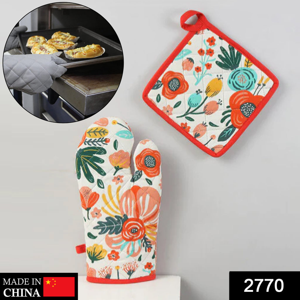 Pair of 2770 Professional Cotton Oven Mitt Gloves