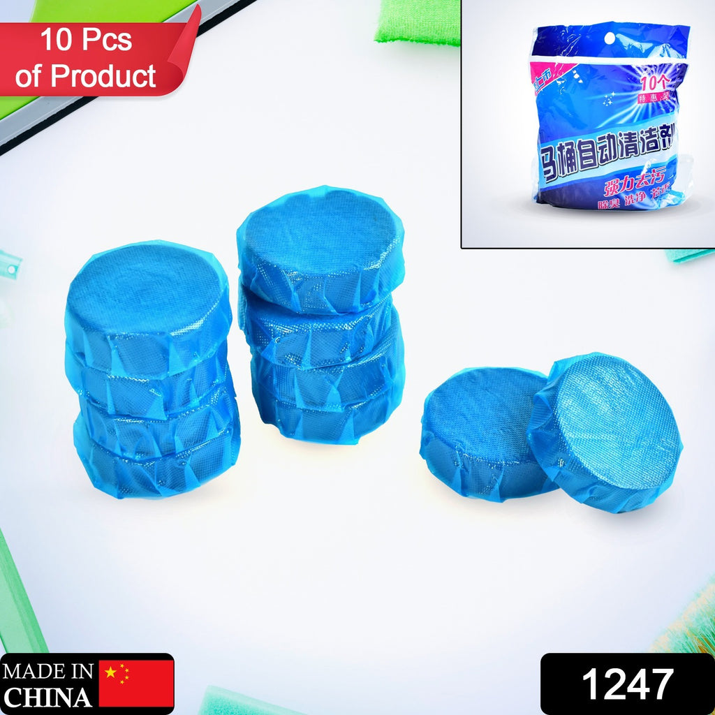 10pc blue bubble toilet cleaner tablets for powerful bathroom decontamination
