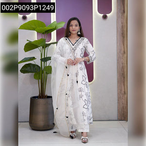 V Neck Kurti Set Embroidered French Crepe Women's | Festive & Everyday Elegance