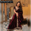 Luxurious Maroon Velvet Embroidered Saree for Women | Festive & Wedding Ethnic Wear