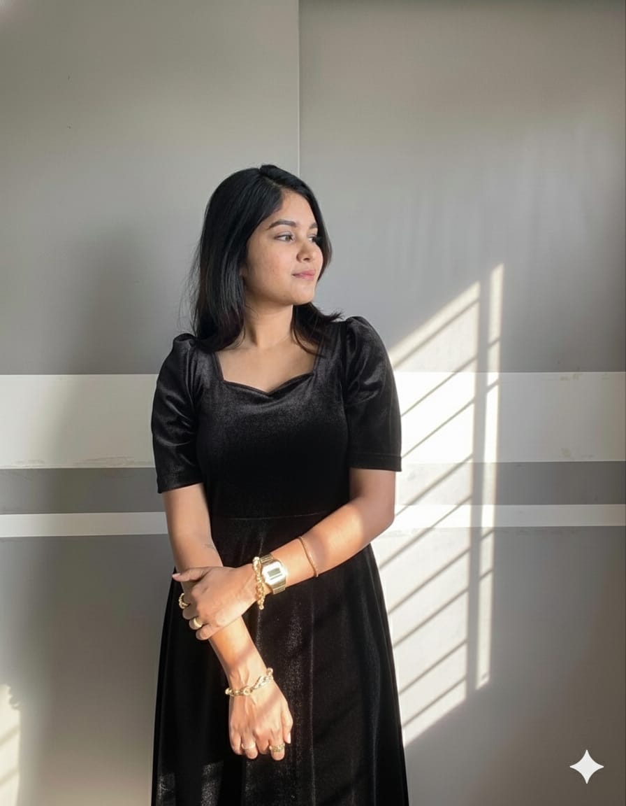 TRENDBUY Black Velvet Maxi Dress, front view on model, elegant look