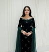 Velvet Sequence Embroidered Women's 3-Piece Pant Suit | Winter Festive Collection