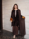 Velvet Sequence Embroidery Women's Plazzo Suit | Winter