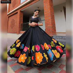 Vibrant Digital Print Maslin Silk Lehenga Choli for Women | Festive Ready