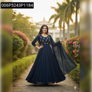 Vichitra Silk Anarkali Suit Set for Women | Festive & Wedding