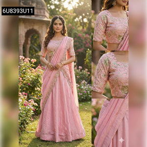 Gulabi Noor Vichitra Silk Cutwork Lehenga for Women | Festive & Celebration Ethnic Wear Online