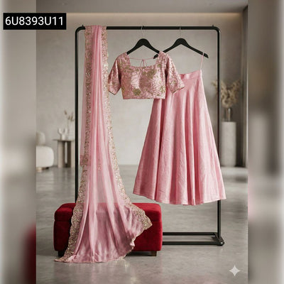 Gulabi Noor Vichitra Silk Cutwork Lehenga for Women | Festive & Celebration Ethnic Wear Online