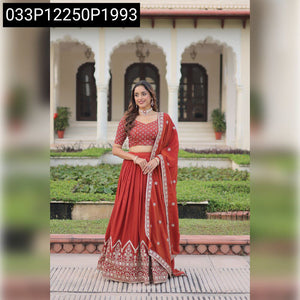 Vichitra Silk Embroidered Lehenga Choli for Women | Festive & Wedding Wear
