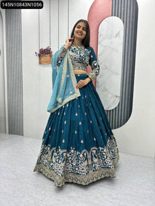 Vichitra Silk Embroidered Lehenga Choli for Women | Festive & Wedding Wear