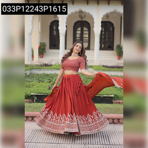 Vichitra Silk Embroidered Lehenga for Women | Festive Wear