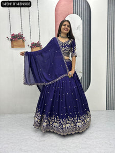Vichitra Silk Embroidered Lehenga for Women | Festive & Wedding Glam